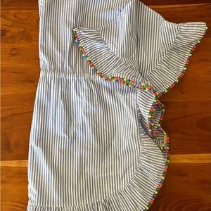 Mini Boden Blue and White Striped swim cover up